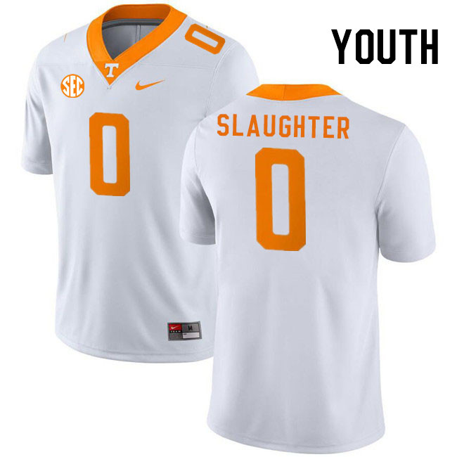 Youth #0 Doneiko Slaughter Tennessee Volunteers College Football Jerseys Stitched Sale-White